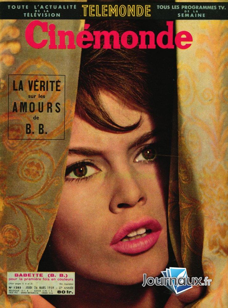 Ciné Monde du 26 03 1959 Brigitte Bardot 