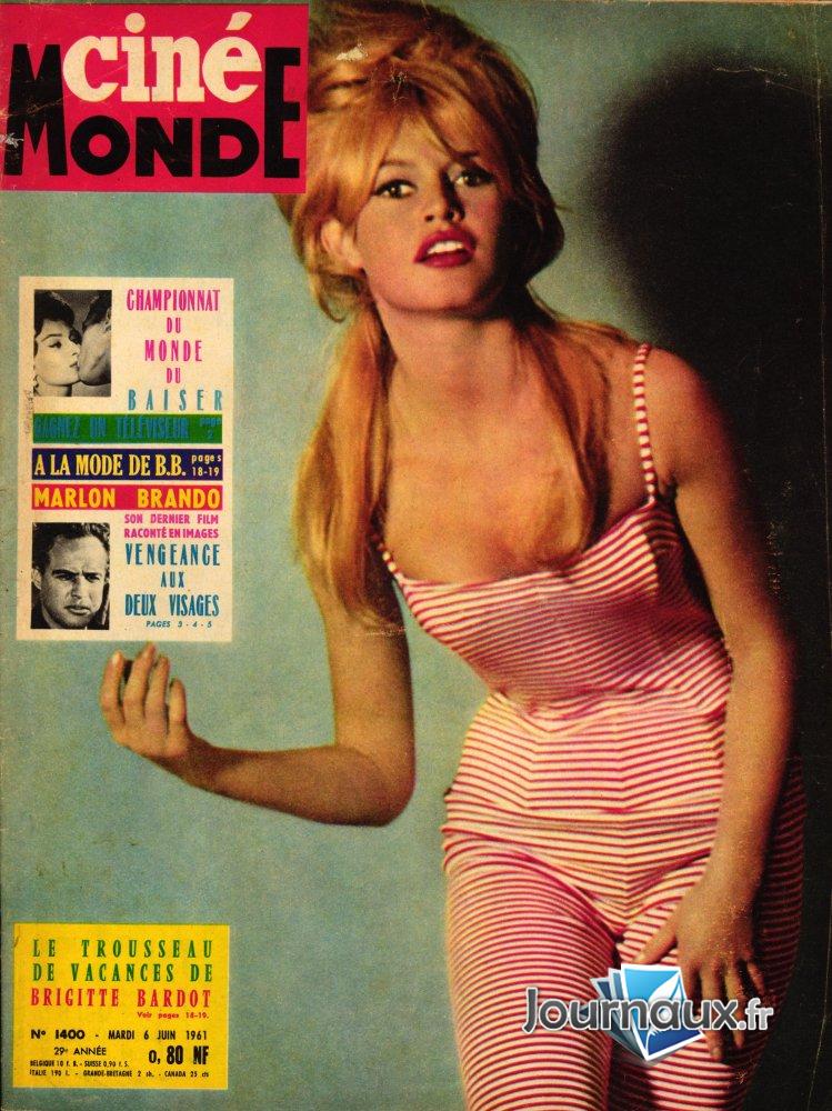 Ciné Monde du 06-06-1961 Brigitte Bardot 