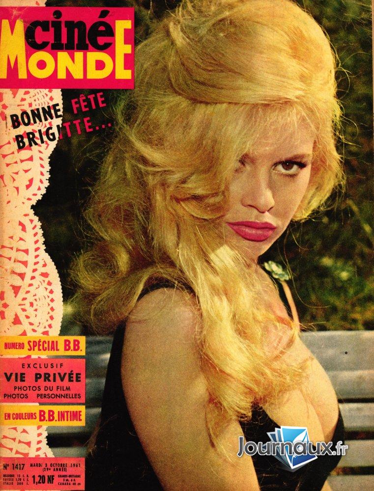 Ciné Monde du 03-10-1961 Brigitte Bardot 