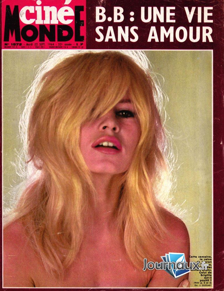Ciné Monde du 22-09-1964 Brigitte Bardot 