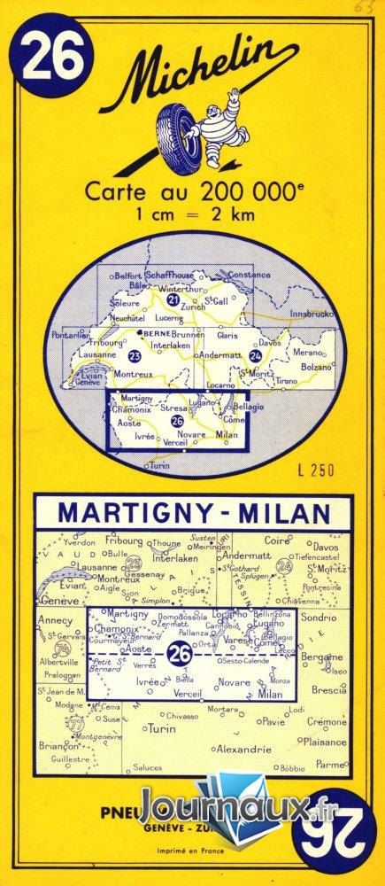 Martigny Milan Année 1963