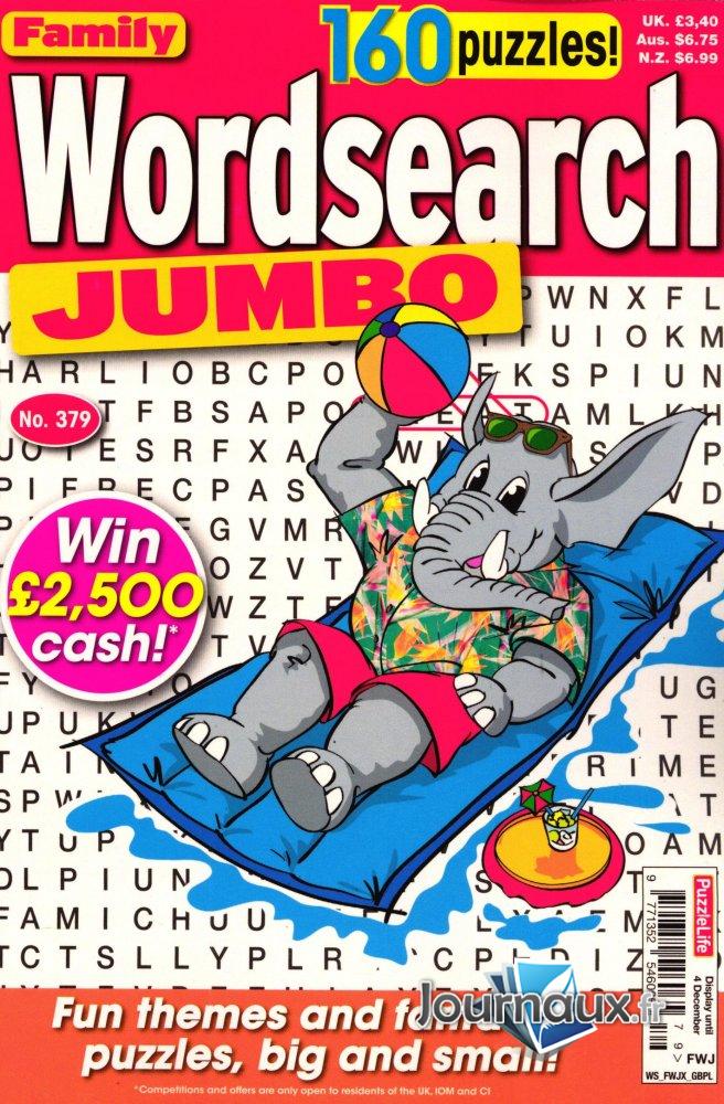 Family wordsearch jumbo n° 378 2025-10-17