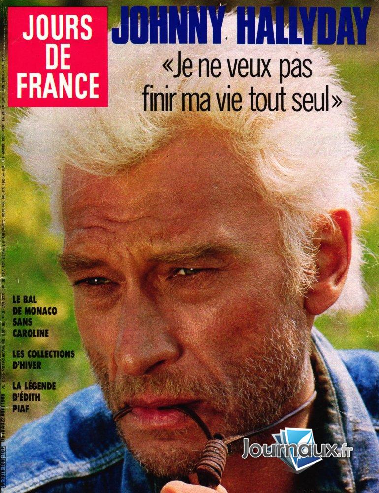 Jours de France du 16-08-1986 Johnny