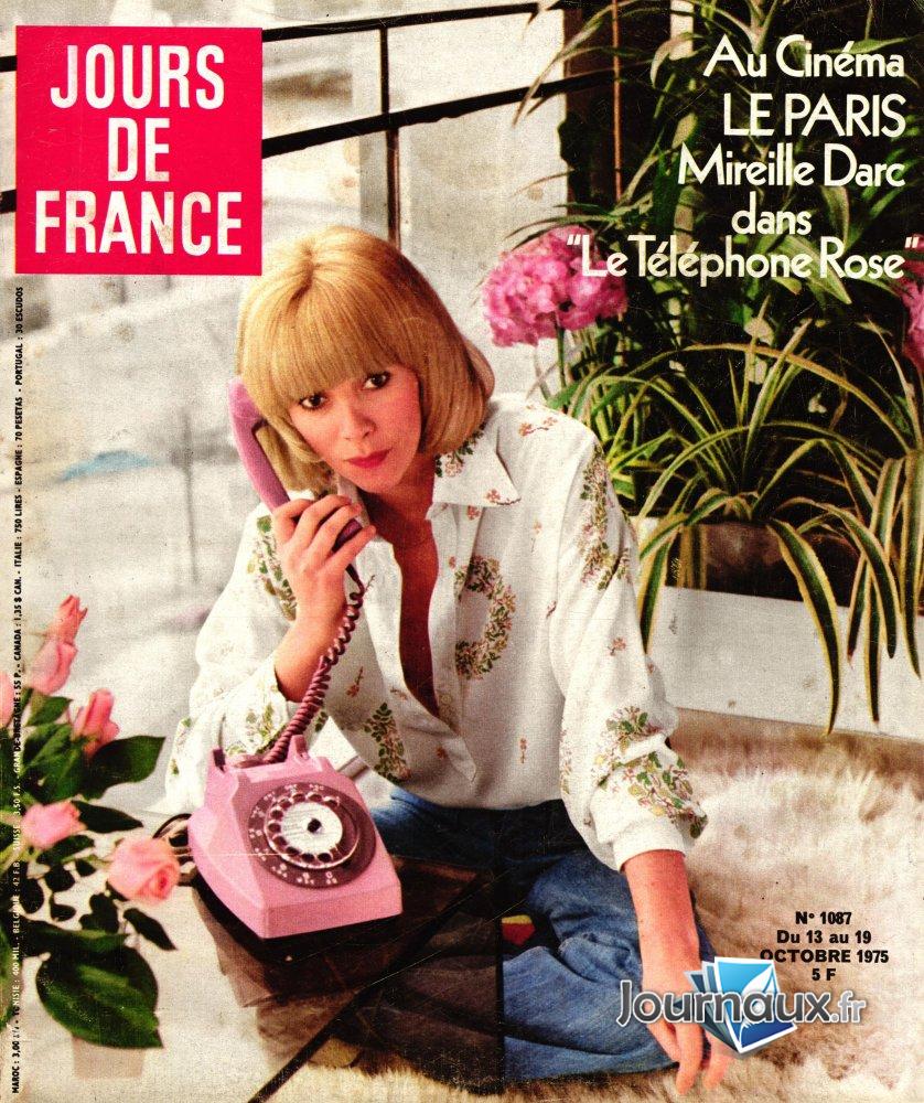 Jours de France du 13 au 19 Octobre 1975 - Mireille Darc n° 1087 2024-12-30