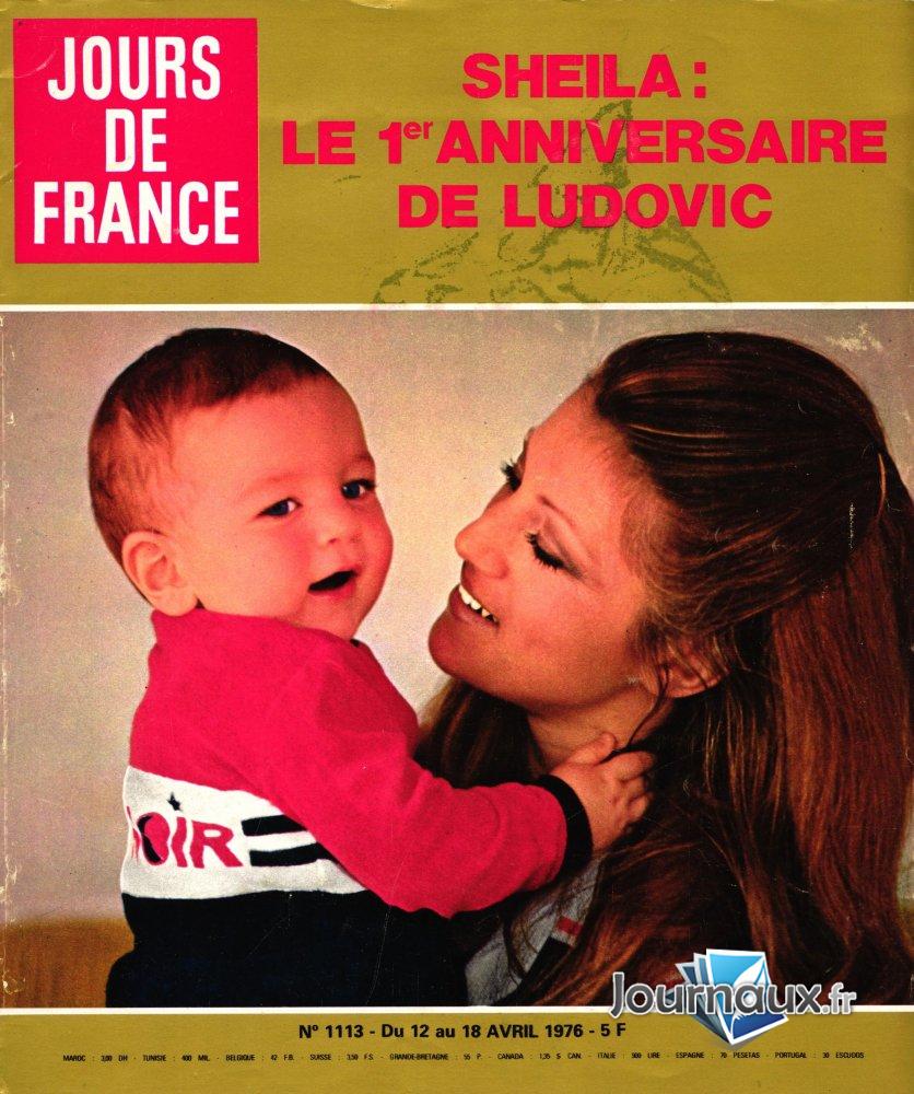Jours de France du 12 au 18 Avril 1976 - Sheila : Le 1er anniversaire de Ludovic n° 1113 2025-04-04