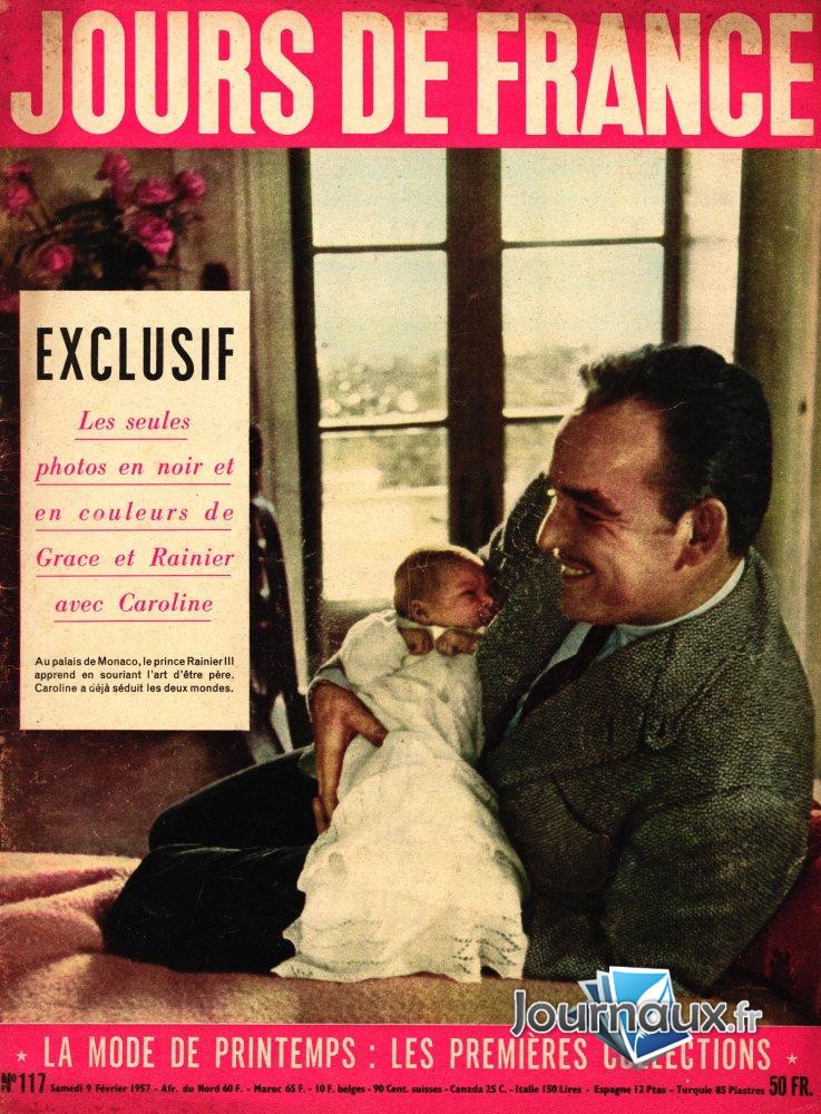 Jours de France du 9 Février 1957 - Rainier III avec Caroline  n° 117 2024-12-28