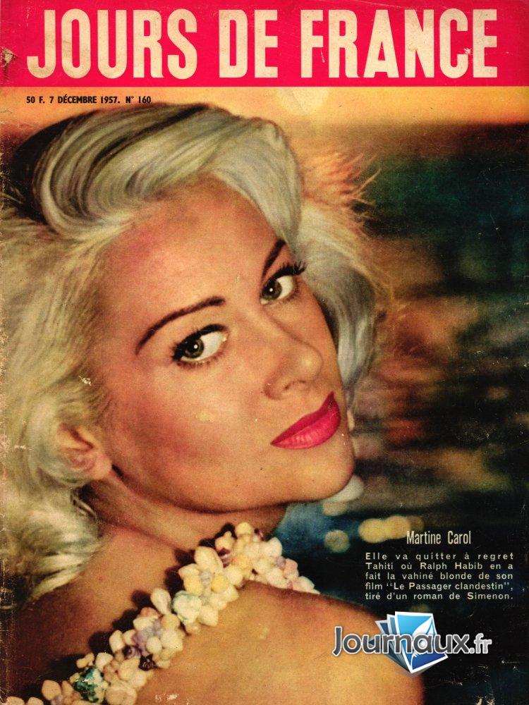 Jours de France du 7 Décembre 1957 - Martine Carol  n° 160 2024-12-14