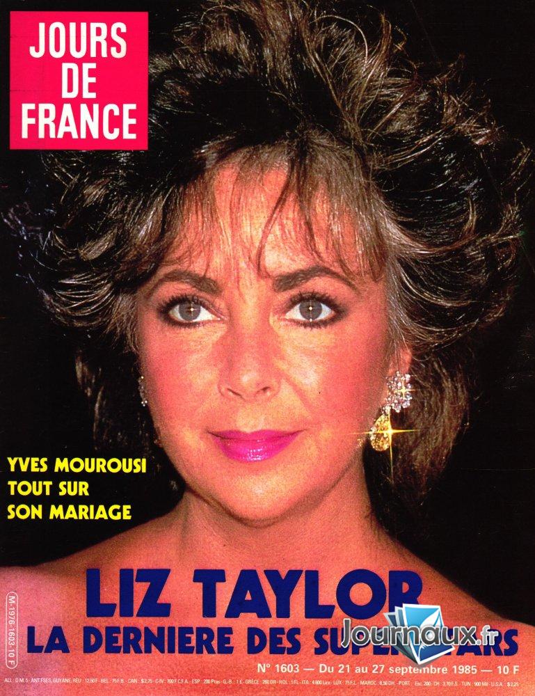 Jours de France du 21 au 27 Septembre 1985 - Liz Taylor  n° 1603 2025-01-18