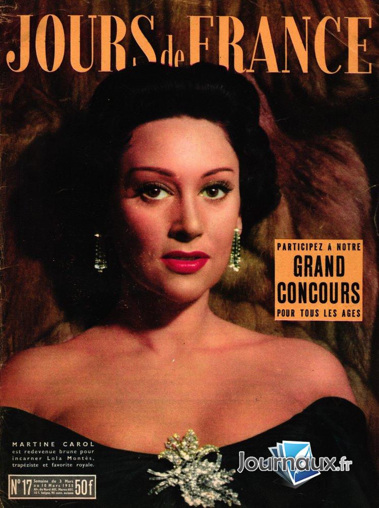 Jours de France du 3 au 10 Mars 1955 - Martine Carol  n° 17 2025-01-07