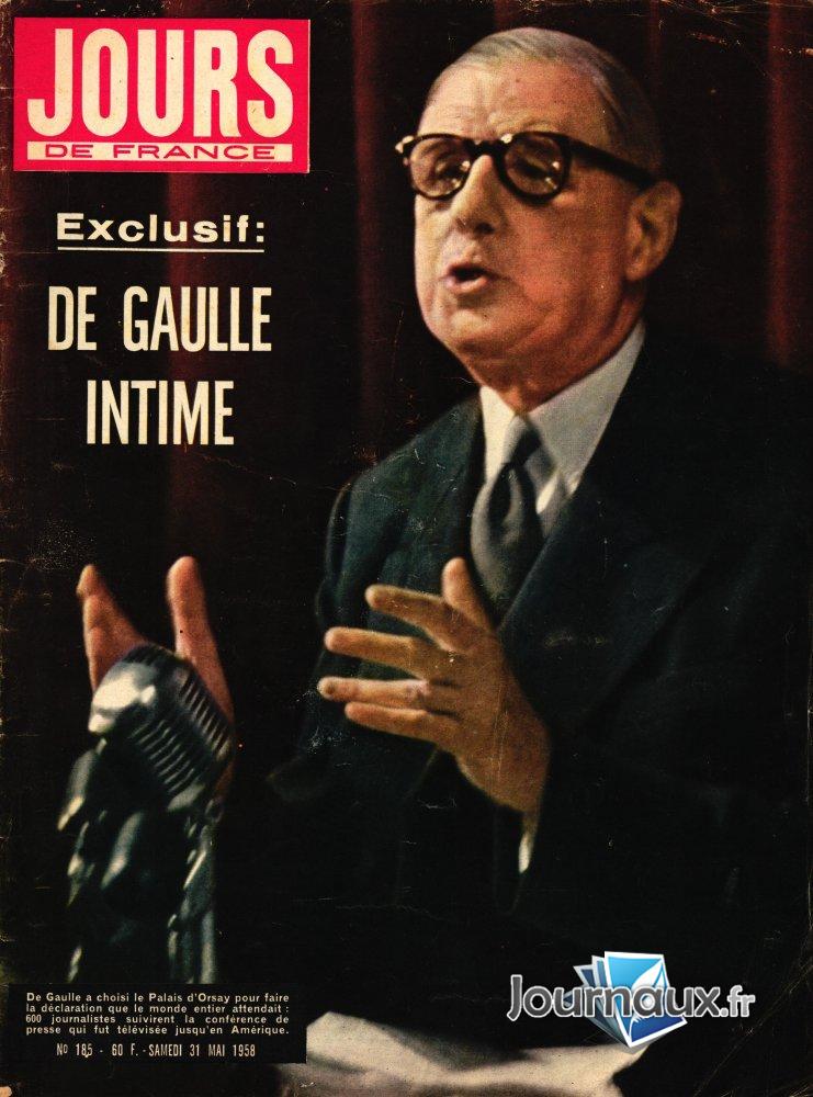 Jours de France du 31 Mai 1958 - De Gaulle intime n° 185 2024-12-09