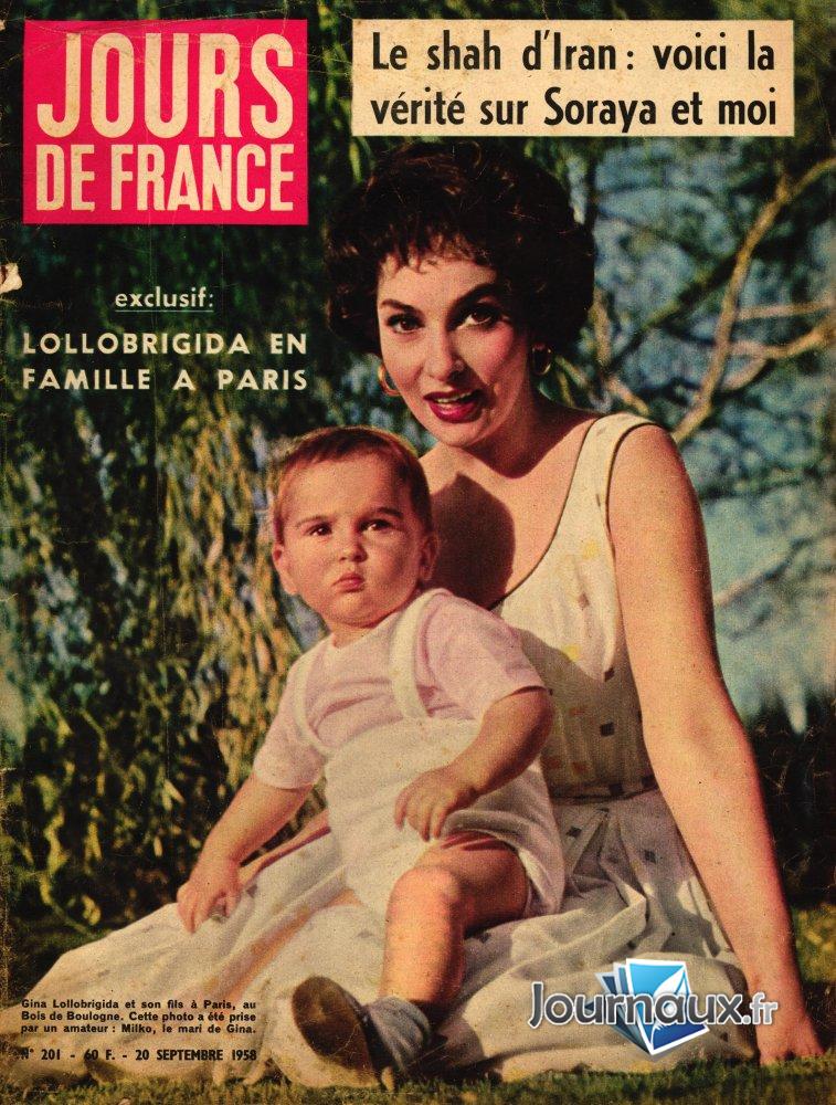 Jours de France du 20 Septembre 1958 - Le shah d'Iran : voici la vérité sur Soraya et moi   n° 201 2025-02-22