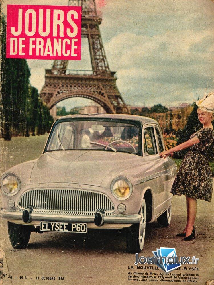 Jours de France du 11 Octobre 1958 - Agnès Laurent  n° 204 2025-02-22