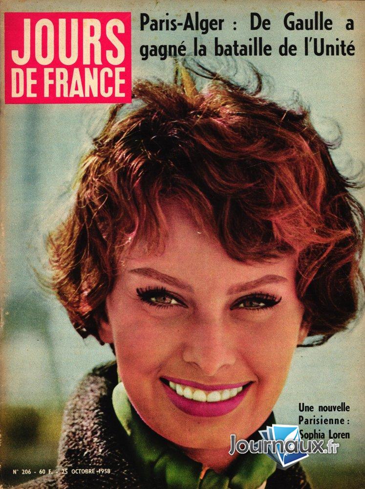 Jours de France du 25 Octobre 1958 - Sophia Loren  n° 206 2024-12-28