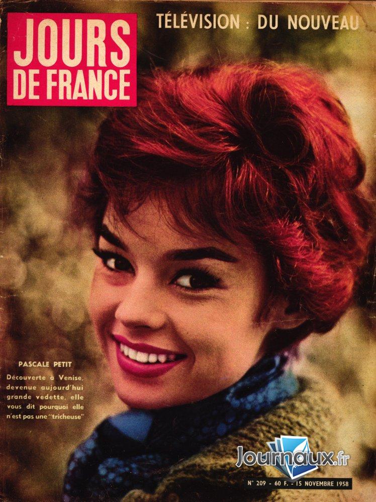 Jours de France du 15 Novembre 1958 - Pascale Petit  n° 209 2025-01-04