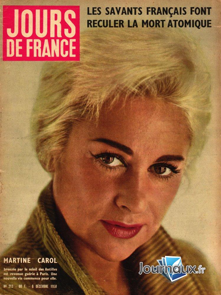 Jours de France du 6 Décembre 1958  - Martine Carol  n° 212 2025-01-06