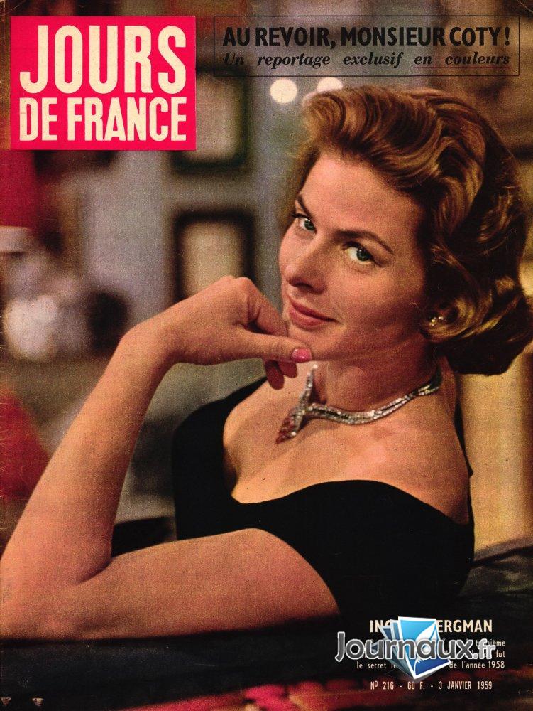 Jours de France du 3 Janvier 1959  - Ingrid Bergman n° 216 2025-01-03