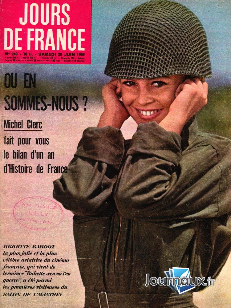Jours de France du 20 Juin 1959 - Brigitte Bardot  n° 240 2025-01-02