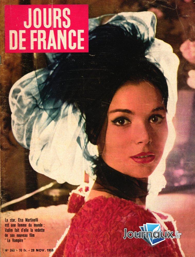 Jours de France du 28 Novembre 1959 - Elsa Martinelli  n° 263 2025-02-26
