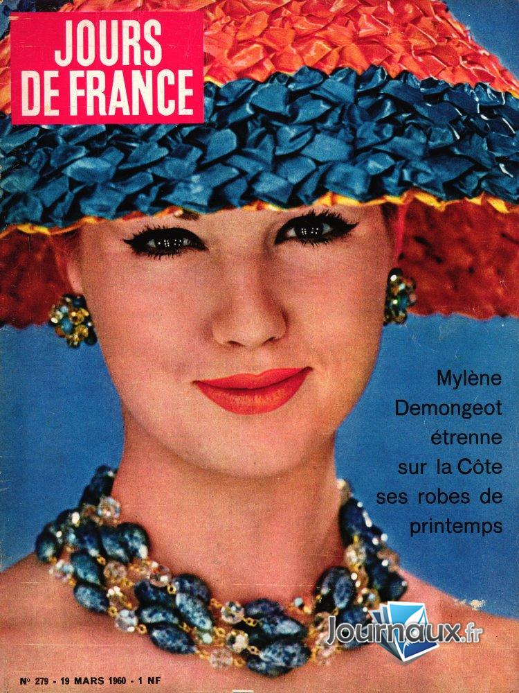 Jours de France du 19 Mars 1960  - Mylène Demongeot  n° 279 2025-01-01
