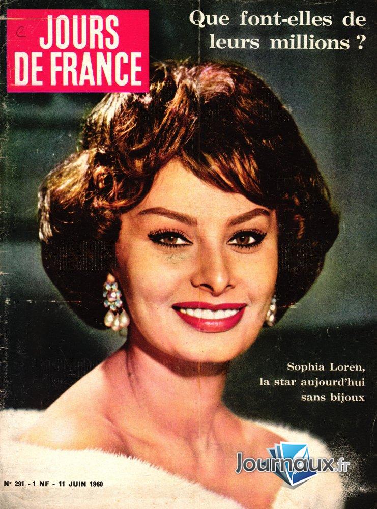 Jours de France du 11 Juin 1960 - Sophia Loren  n° 291 2025-01-03
