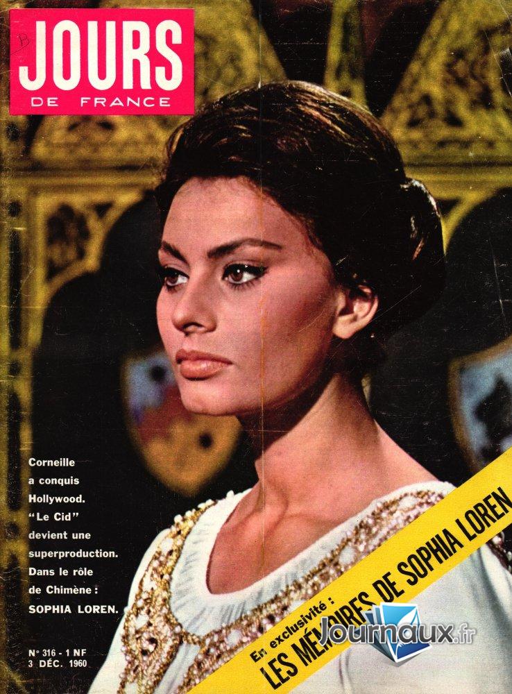 Jours de France du 3 Décembre 1960 - Sophia Loren  n° 316 2025-01-02