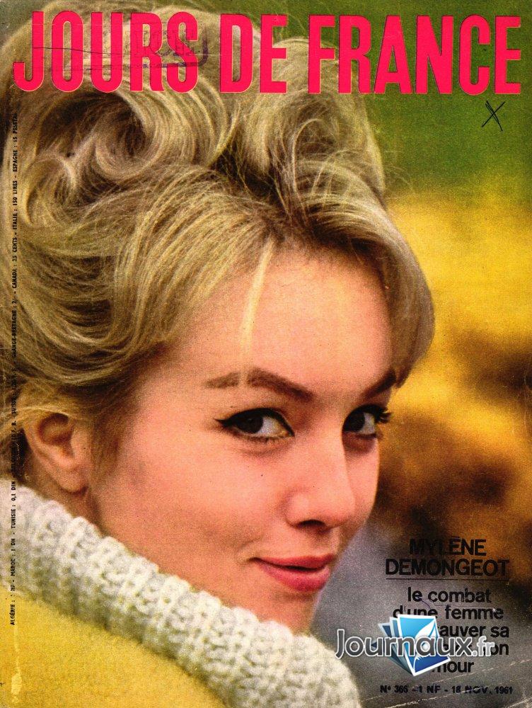 Jours de France du 18 Novembre 1961 - Mylène Demongeot  n° 366 2025-01-16