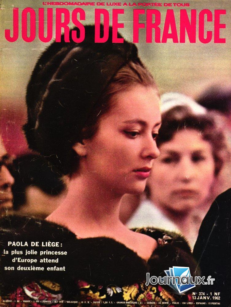 Jours de France du 13 Janvier 1962 - Paola de Liège  n° 374 2025-01-16