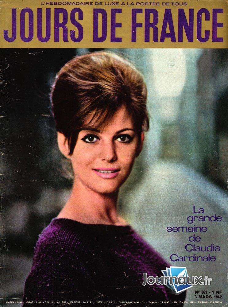 Jours de France du 3 Mars 1962 - La grande semaine de Claudia Cardinale n° 381 2025-01-17
