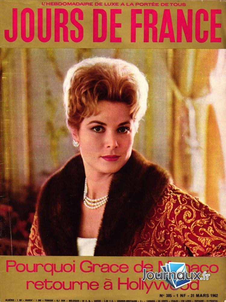Jours de France du 31 Mars 1962 - Grace de Monaco  n° 385 2025-01-22
