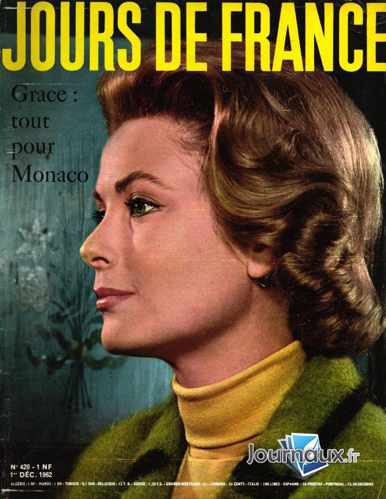 Jours de France du 1er Décembre 1962  - Grace de Monaco  n° 420 2025-01-08
