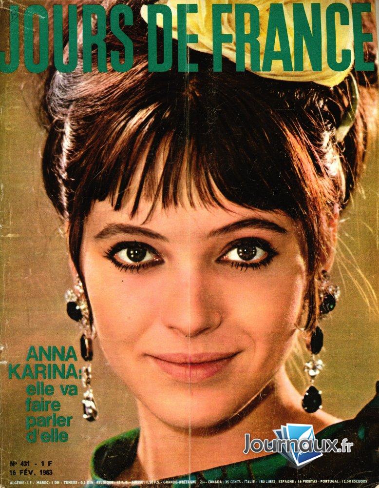 Jours de France du 16 Février 1963 - Anna Karina  n° 431 2025-01-07