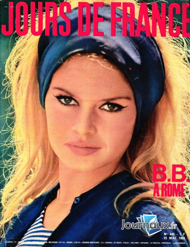 Jours de France du 25 mai 1963 - Brigitte Bardot a Rome   n° 445 2026-02-10