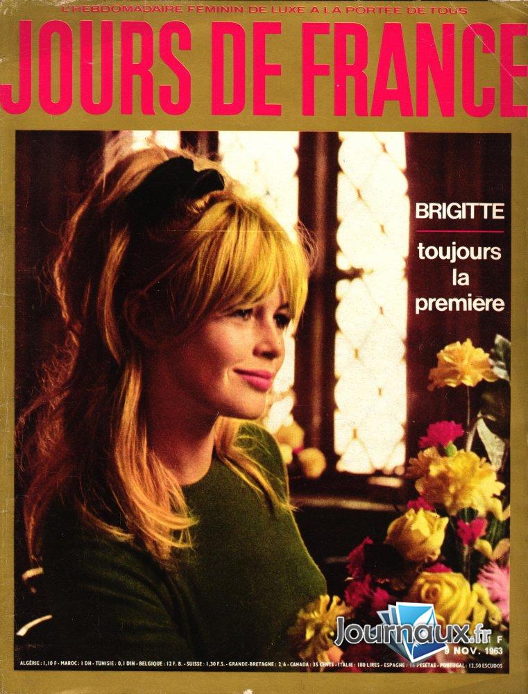 Jours de France du 9 Novembre 1963 - Brigitte toujours la première  n° 469 2025-03-04