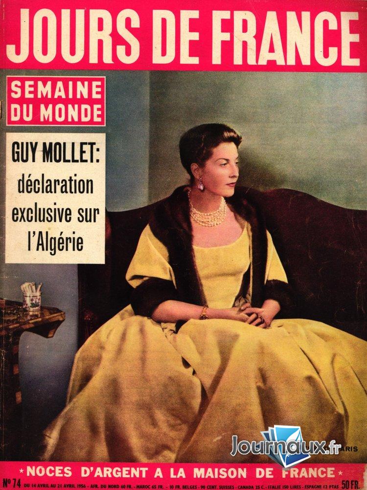 Jours de France du 14 Avril au 21 Avril 1956 - S.A.R Mme la comtesse de Paris  n° 74 2025-02-12