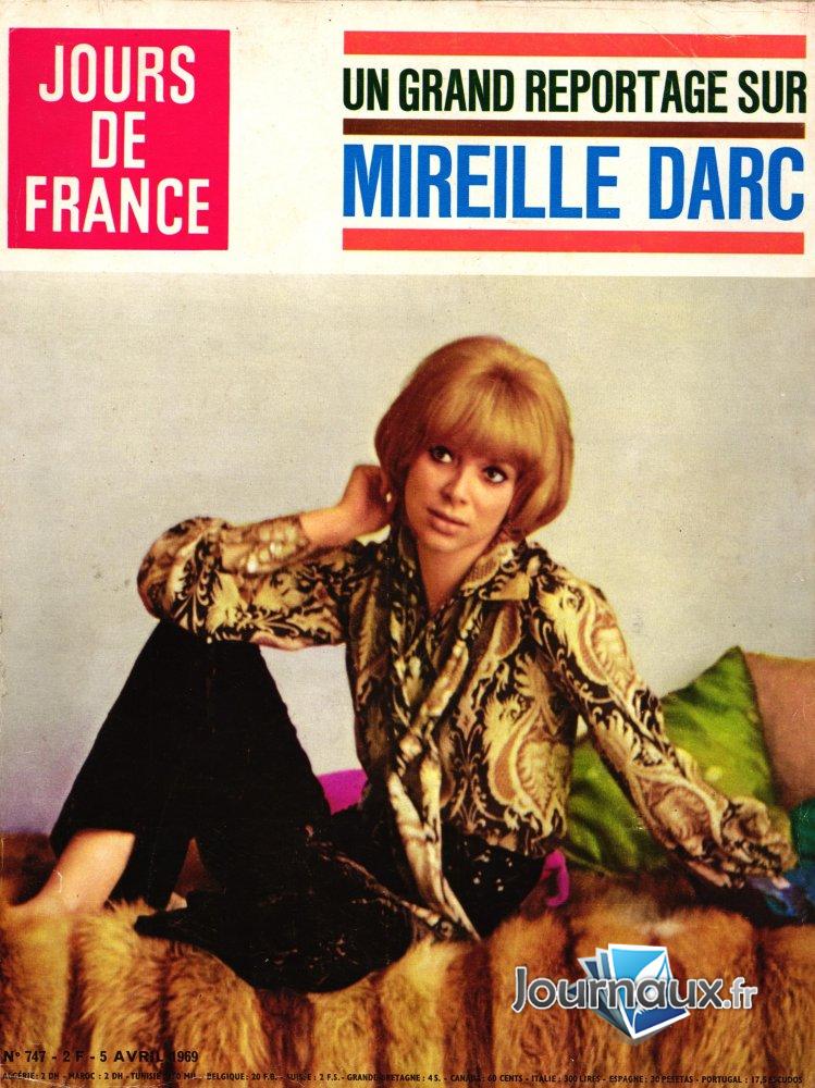 Jours de France du 5 Avril 1969 - Un grand reportage sur Mirelle Darc  n° 747 2025-02-24