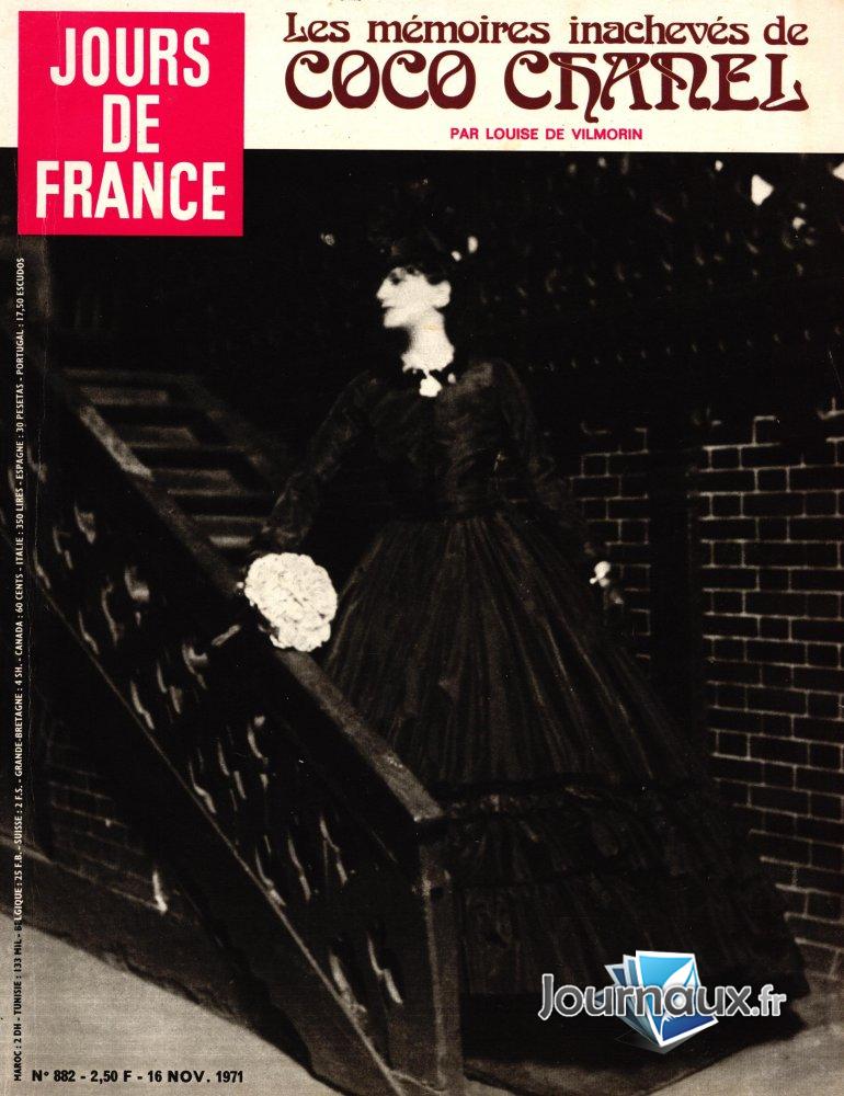 Jours de France du 16 Novembre 1971 - Coco Chanel  n° 882 2024-12-13