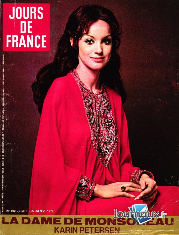 Jours de France du 25 Janvier 1972 - La Dame de Monsoreau Karin Petersen n° 892 2024-11-30