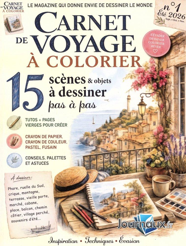 Carnet de Voyage à colorier  n° 1 2026-08-21