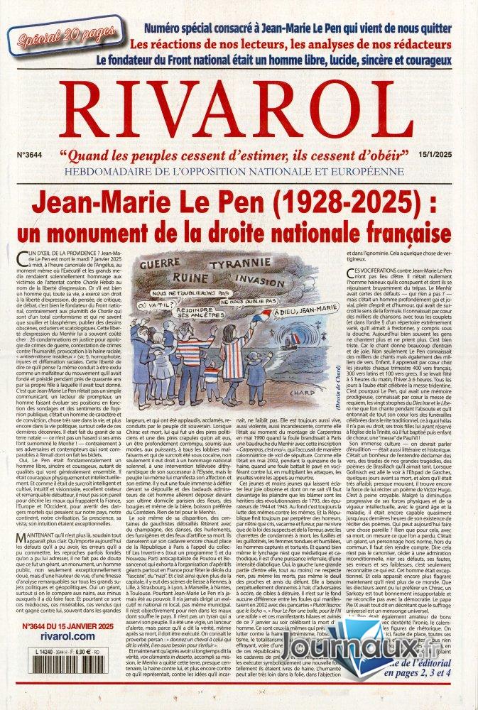 Rivarol n° 3644 2025-01-15