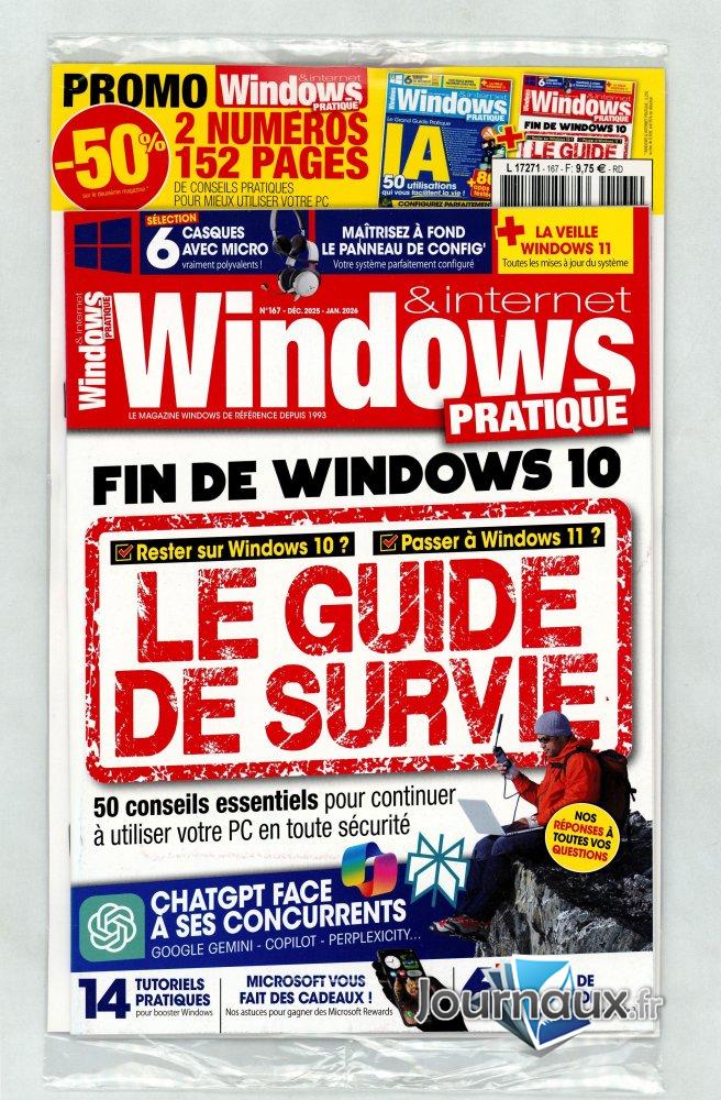 Windows & Internet Pratique Pack 2 numéros  n° 167 2025-11-07