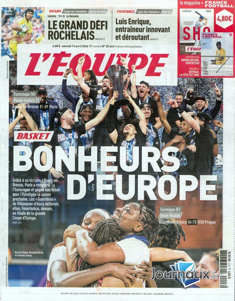 L'Equipe Samedi + Supplément Equipe Magazine + France Football