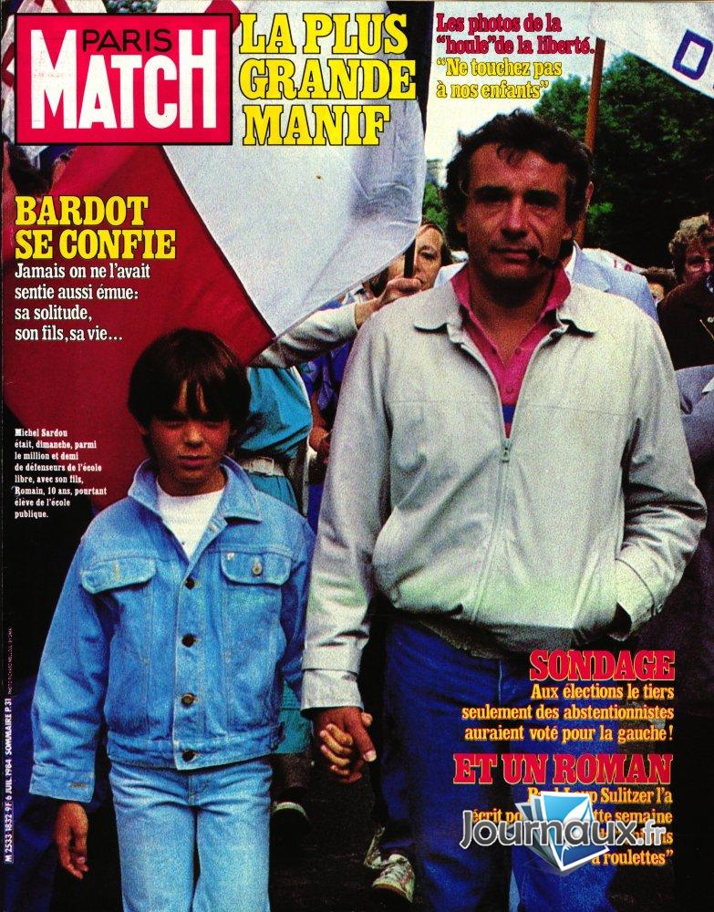 Paris Match du 6 Juillet 1984 Michel Sardou n° 1832 2022-03-19