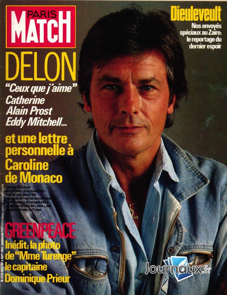 Paris match du 6 septembre 1985 Delon n° 1893 2023-08-04