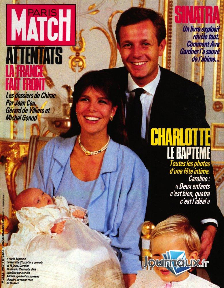Paris Match du 3 Octobre 1986 Caroline de Monaco