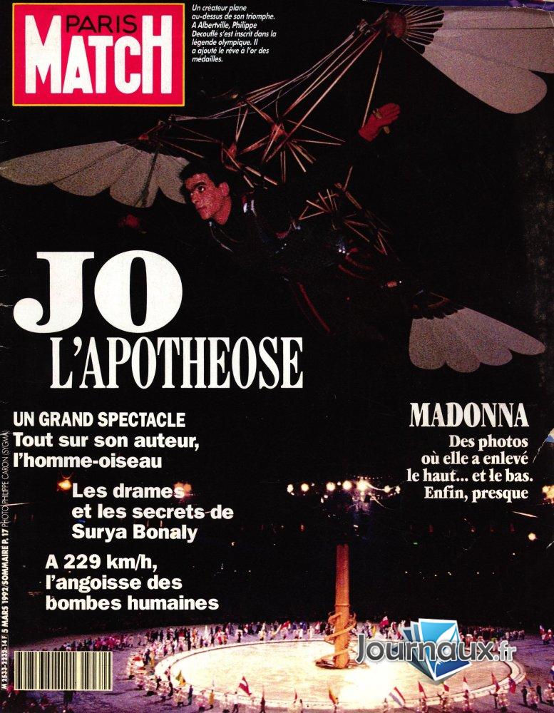 Paris Match du 5 Mars 1992 JO n° 2232 2022-07-30