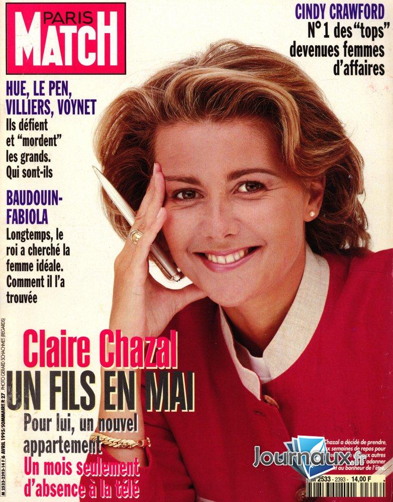 Paris Match du 6 Avril 1995 Claire Chazal n° 2393 2022-07-19