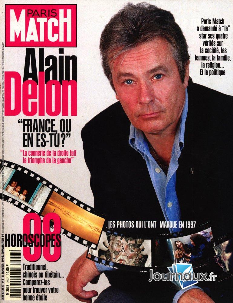 Paris Match du 8 Janvier 1998 - Alain Delon " France , ou en es-tu ? " n° 2537 2024-08-19