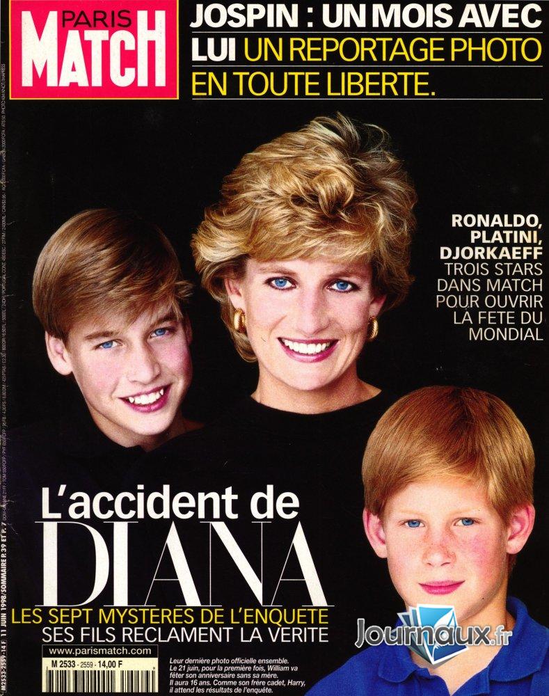 Paris Match du 11 Juin 1998 - L'accident de Diana  n° 2559 2025-08-29
