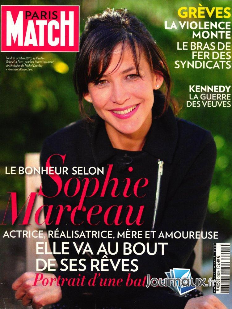 Paris Match du 21 au 27 Octobre 2010 - Sophie Marceau portrait d'une battante n° 3205 2024-08-10