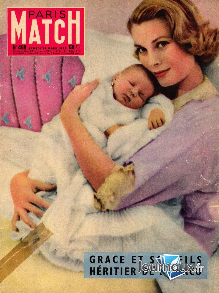 Paris Match du 29 Mars 1958 Grace Kelly et Albert II de Monaco n° 468 2022-04-25